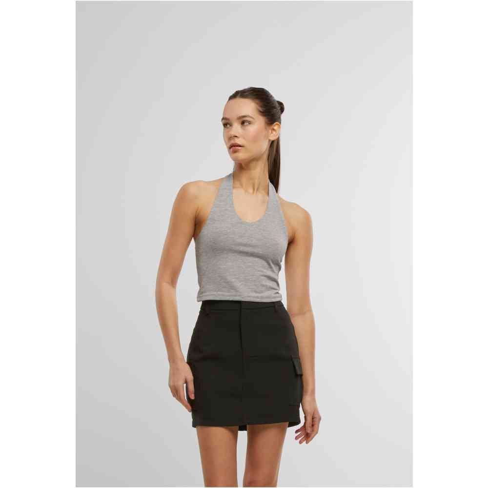 Urban Classics - Basic Neckholder Jersey Crop top - Grey